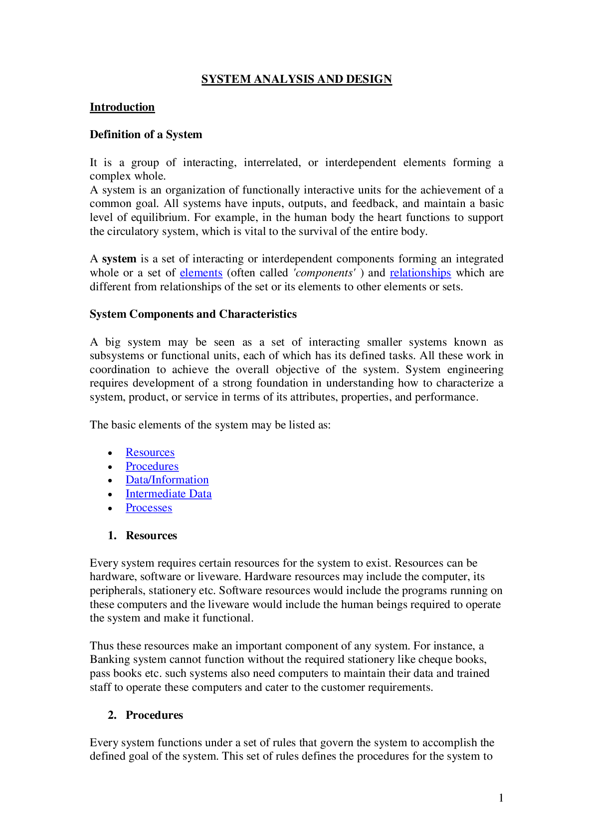 Preview image of INTRODUCTION TO SYSTEM ANALYSIS document